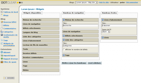 Presentation widgets