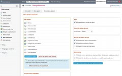 Réglages personnels du tableau de bord